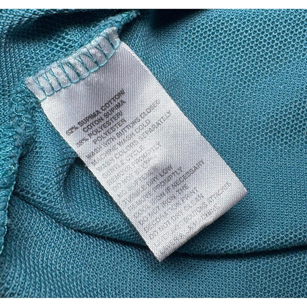 Tommy Bahama Polo Shirt Teal Blue Short Sleeve Supima Blend Mens XL - Picture 7 of 10